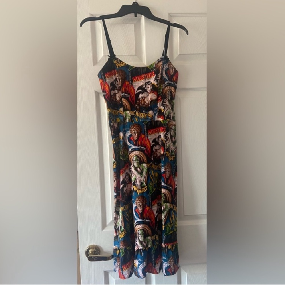 Paper Doll Comic Print Midi Dress - Multicolor